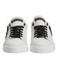 Dolce & Gabbana White Leather DG Logo Low Top Sneakers Shoes