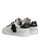 Dolce & Gabbana White Leather DG Logo Low Top Sneakers Shoes