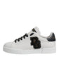 Dolce & Gabbana White Leather DG Logo Low Top Sneakers Shoes