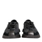 Dolce & Gabbana Black Silver Logo Low Top Men Sneakers Shoes