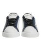 Dolce & Gabbana White Blue Crown Low Top Men Sneakers Shoes