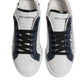 Dolce & Gabbana White Blue Crown Low Top Men Sneakers Shoes