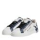 Dolce & Gabbana White Blue Crown Low Top Men Sneakers Shoes