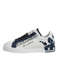 Dolce & Gabbana White Blue Crown Low Top Men Sneakers Shoes