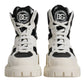 Dolce & Gabbana White Padded Mid Calf Lace Up Boots Shoes