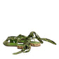 Dolce & Gabbana Green Animal Print Ankle Wrap Sandals Shoes