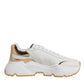Dolce & Gabbana White Gold Daymaster Low Top Sneakers Shoes