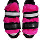 Dolce & Gabbana Black Pink Fur Embellished Sneakers Shoes