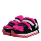 Dolce & Gabbana Black Pink Fur Embellished Sneakers Shoes
