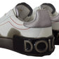 Dolce & Gabbana White Leather Portofino Sneakers Shoes