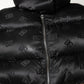 Dolce & Gabbana Black Padded Puffer Hooded Full Zip Cropped Jacket