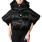 Dolce & Gabbana Black Padded Puffer Hooded Full Zip Cropped Jacket