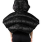 Dolce & Gabbana Black Padded Puffer Hooded Full Zip Cropped Jacket