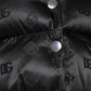 Dolce & Gabbana Black Padded Puffer Hooded Full Zip Cropped Jacket