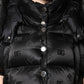 Dolce & Gabbana Black Padded Puffer Hooded Full Zip Cropped Jacket