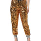 Dolce & Gabbana Metallic Gold DG Logo Sequined Jogger Pants