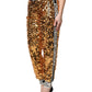 Dolce & Gabbana Metallic Gold DG Logo Sequined Jogger Pants