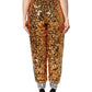 Dolce & Gabbana Metallic Gold DG Logo Sequined Jogger Pants