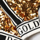 Dolce & Gabbana Metallic Gold DG Logo Sequined Jogger Pants