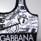 Dolce & Gabbana White Graffiti Print Logo Band Sports Bra Top