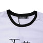 Dolce & Gabbana White Printed Round Neck Top Cotton T-shirt