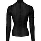 Dolce & Gabbana Black Knit Long Sleeves Turtleneck Slim Top