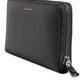 Dolce & Gabbana Black Blue Exotic Leather Embossed Continental Wallet