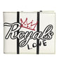 Dolce & Gabbana White Leather DG Crown Royals Bifold Card Holder Wallet