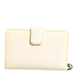 Dolce & Gabbana Ivory Calf Leather Compact Logo Plaque Card Holder Wallet
