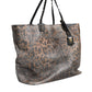 Dolce & Gabbana Brown Leopard BEATRICE Leather Logo Plaque Tote Bag