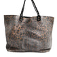 Dolce & Gabbana Brown Leopard BEATRICE Leather Logo Plaque Tote Bag