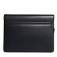 Dolce & Gabbana Black Leather Logo Gold Crossbody Purse Bag
