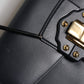 Dolce & Gabbana Black Leather Logo Gold Crossbody Purse Bag