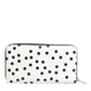 Dolce & Gabbana White Black Striped Leather Zip Around Continental Wallet