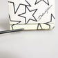 Dolce & Gabbana White Leather Trifold DG Star Print Card Holder Wallet