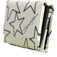 Dolce & Gabbana White Leather Trifold DG Star Print Card Holder Wallet