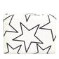 Dolce & Gabbana White Leather Trifold DG Star Print Card Holder Wallet