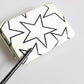 Dolce & Gabbana White Leather Trifold DG Star Print Card Holder Wallet
