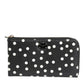 Dolce & Gabbana Black White Dotted Leather Zip Around Continental Wallet