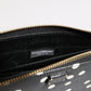 Dolce & Gabbana Black White Dotted Leather Zip Around Continental Wallet