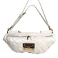 Dolce & Gabbana White Quilted Logo Plaque Belt Waist Fanny Pack Bag