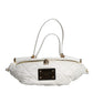 Dolce & Gabbana White Quilted Logo Plaque Belt Waist Fanny Pack Bag