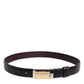 Dolce & Gabbana Black Brown Leather Metal Buckle Reversible Belt