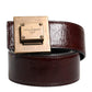 Dolce & Gabbana Brown Leather Gold Metal Buckle Classic Belt