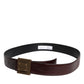 Dolce & Gabbana Brown Leather Gold Metal Buckle Classic Belt