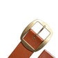 Dolce & Gabbana Brown Leather Gold Metal Buckle Classic Belt