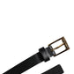 Dolce & Gabbana Black Calf Leather Gold Metal Buckle Belt