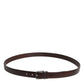 Dolce & Gabbana Brown Leather Silver Metal Buckle Belt