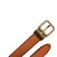 Dolce & Gabbana Brown Leather Gold Tone Metal Buckle Belt