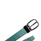 Dolce & Gabbana Green Leather Silver Tone Metal Buckle Belt